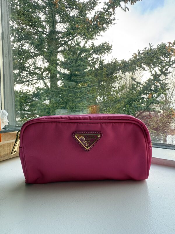 Prada Nylon Cosmetic Pouch Pink