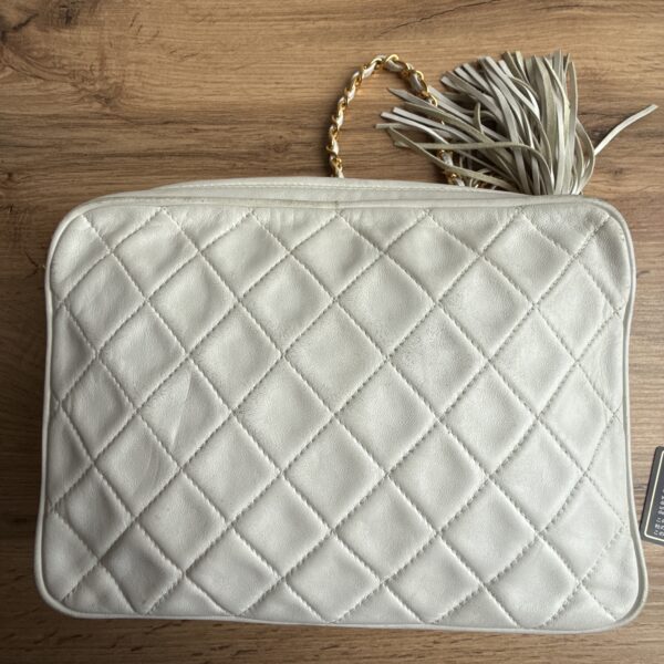 Chanel Tassel Camera Bag Lambskin White - Image 3