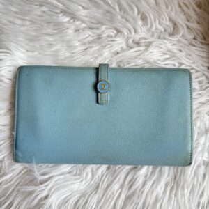 Chanel Long Wallet Blue Caviar Leather