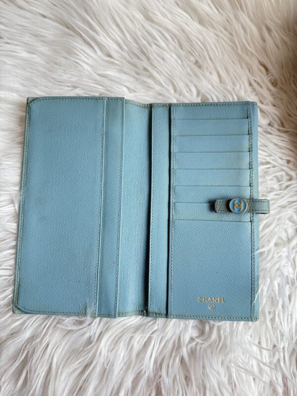 Chanel Long Wallet Blue Caviar Leather - Image 5