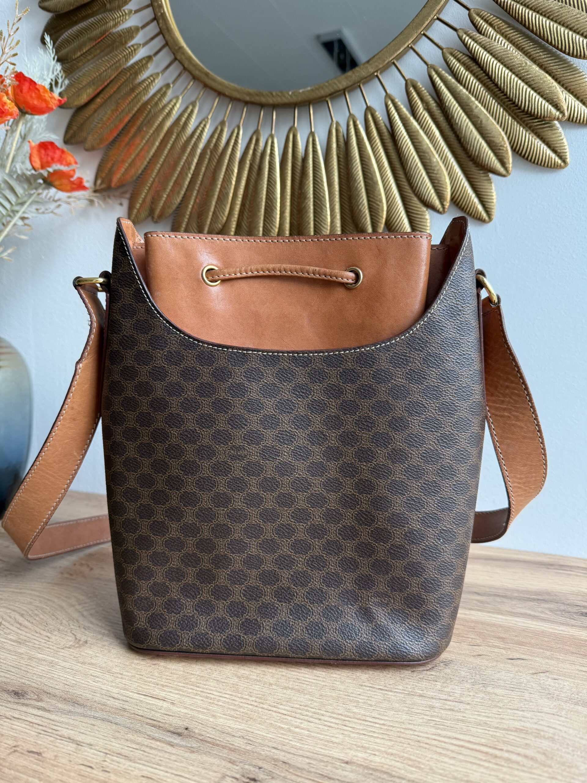 CELINE Vintage Macadam Bucket Bag - Image 4