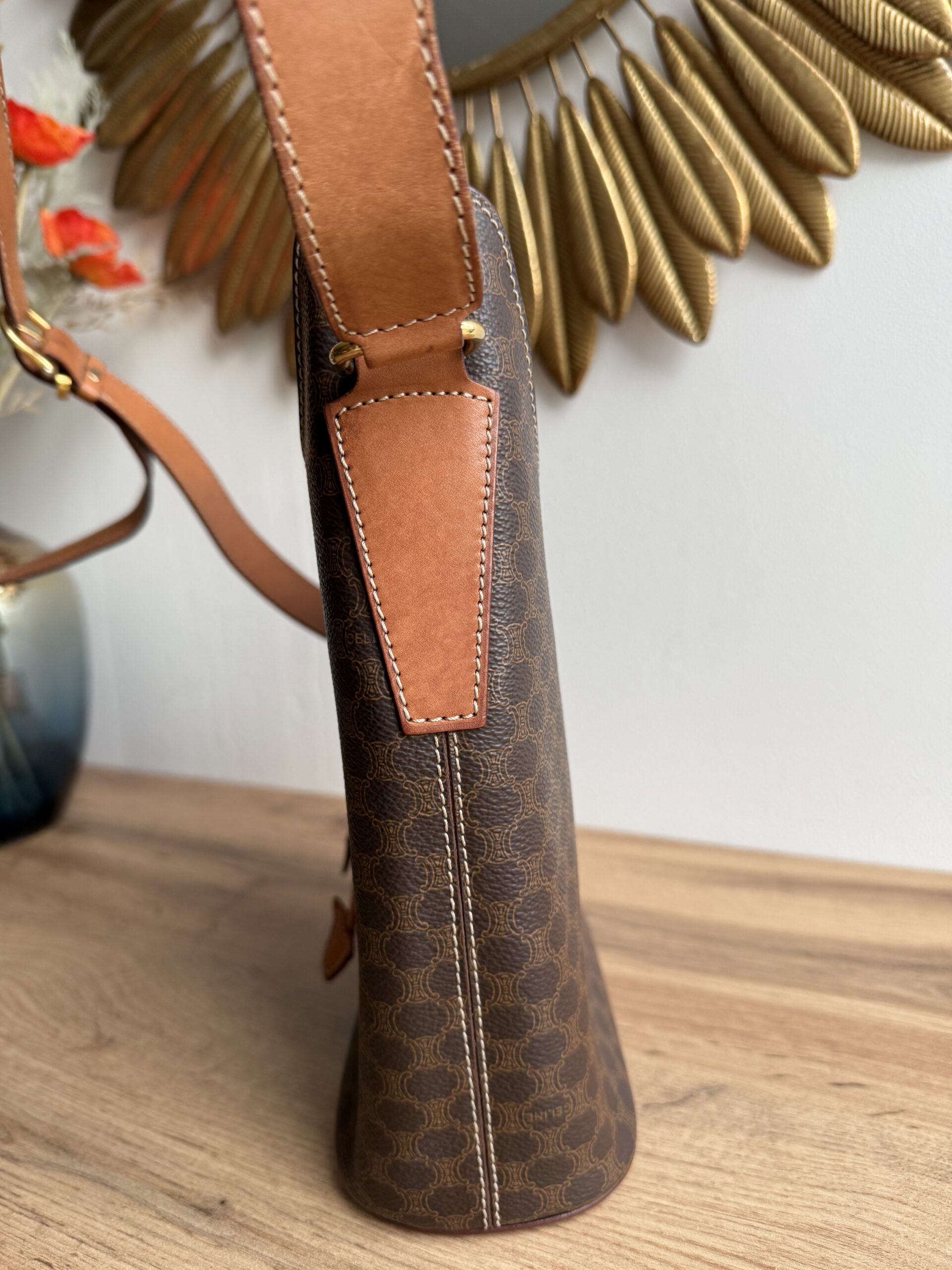 CELINE Vintage Macadam Bucket Bag - Image 7