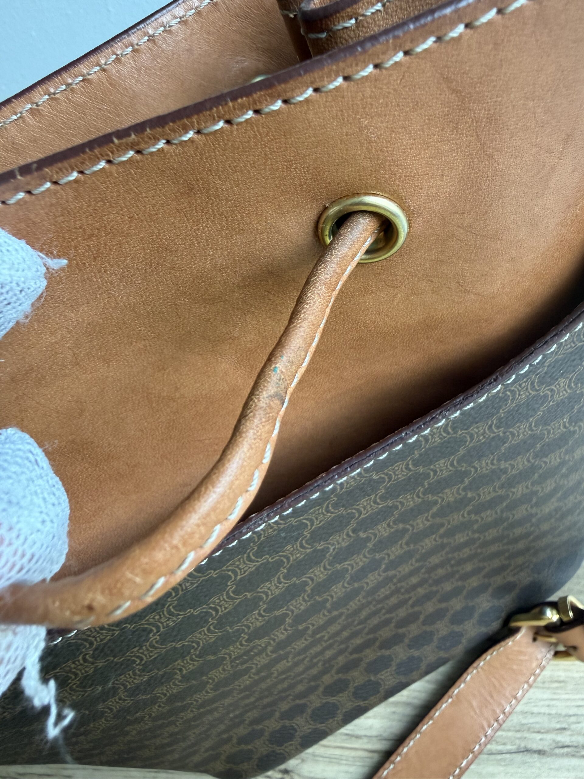 CELINE Vintage Macadam Bucket Bag - Image 16