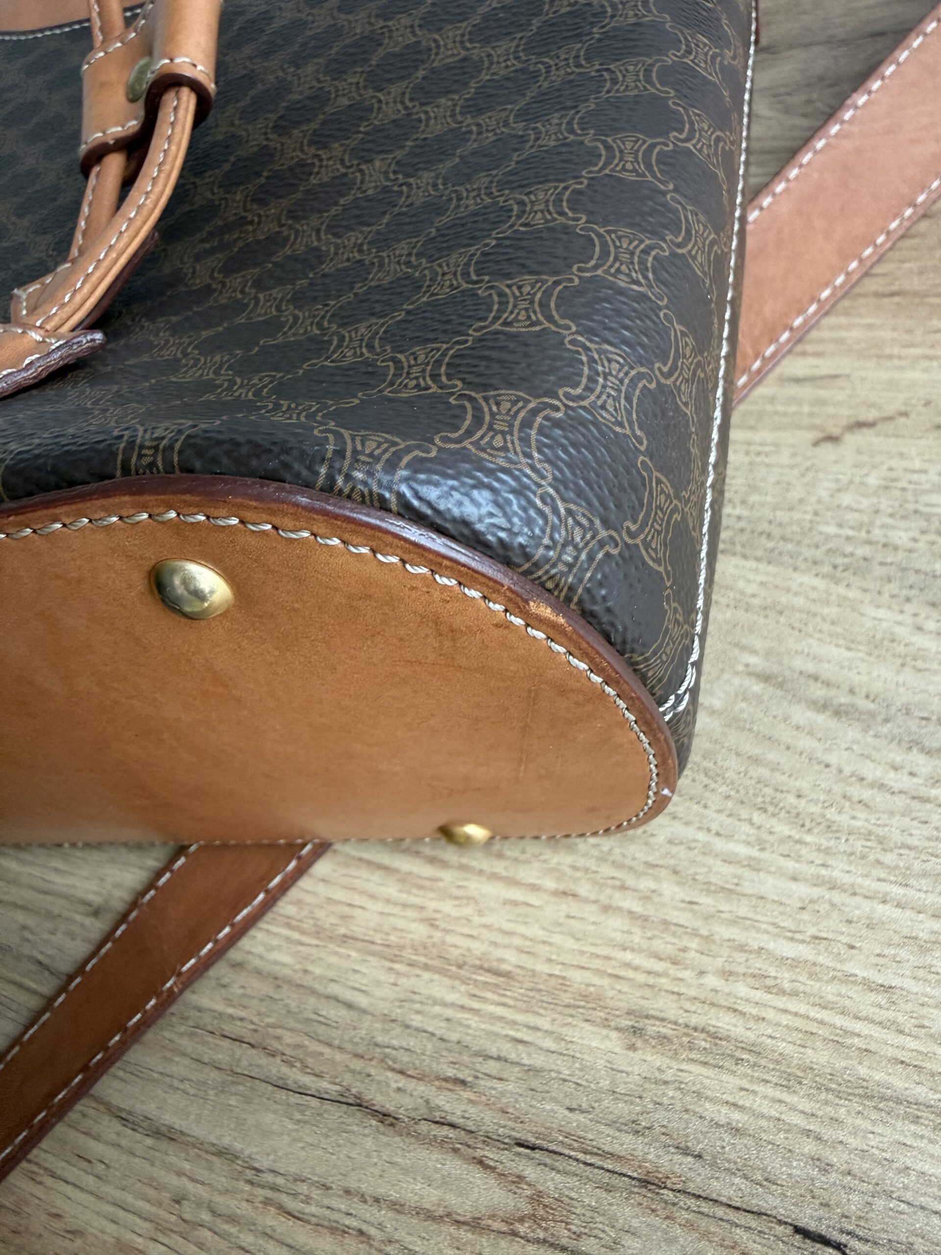 CELINE Vintage Macadam Bucket Bag - Image 18